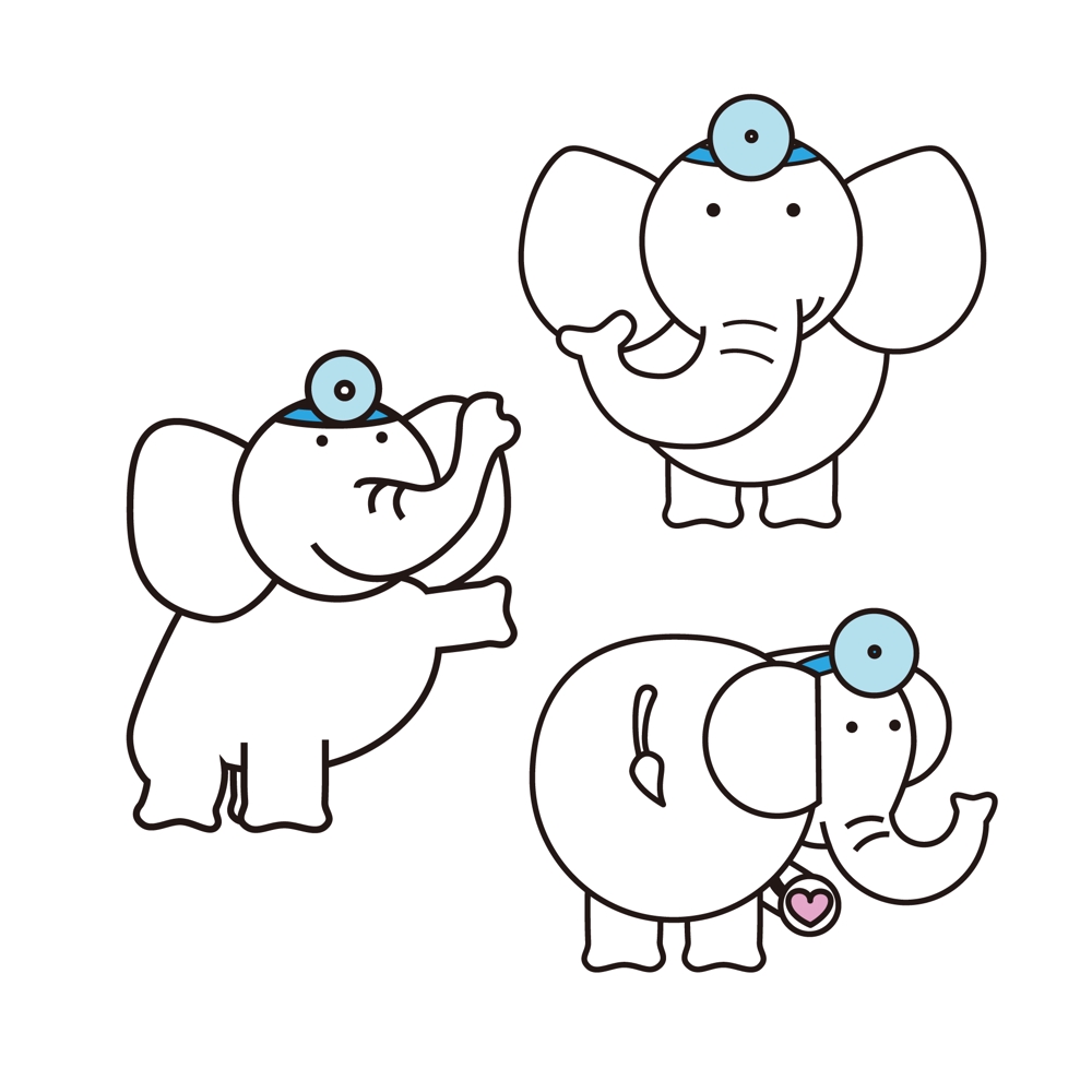 額帯鏡をつけた象のイラスト.jpg