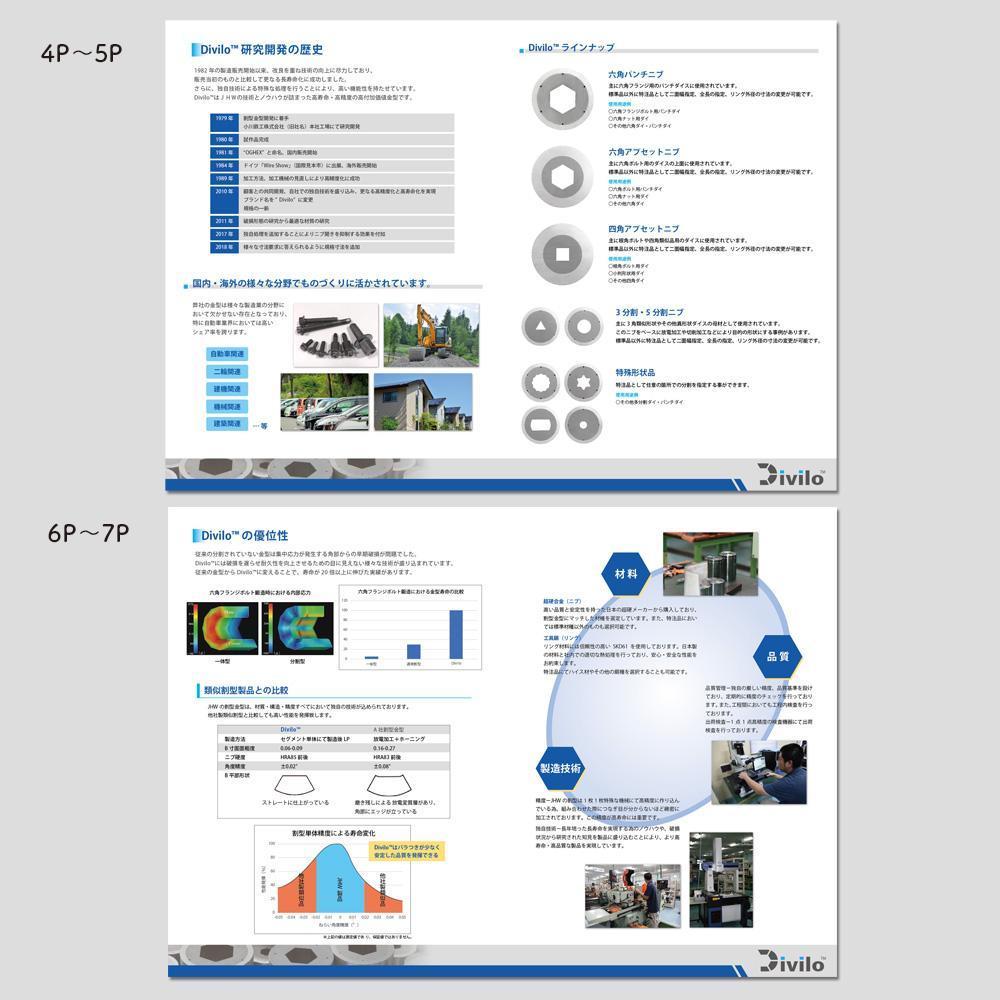 金属メーカーの金型製品「Ｄｉｖｉｌｏ」のパンフレット