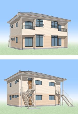 江口　顕 (eguchi-K)さんの築古アパート３棟の屋根・外壁塗装デザインへの提案