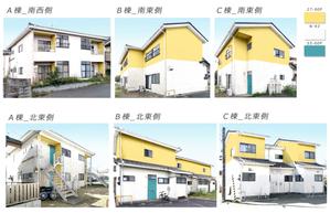 Mos.M (MIYAKO_M)さんの築古アパート３棟の屋根・外壁塗装デザインへの提案