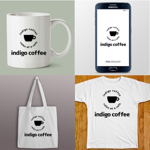 queuecat (queuecat)さんのタイバンコクにも進出予定！のカフェ『indigo coffee』のロゴ作製への提案