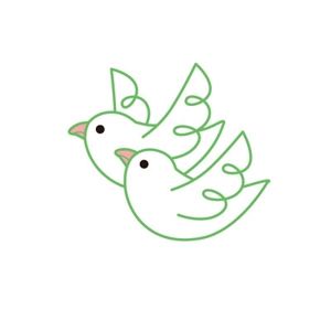 FUKUKO (fukuko_23323)さんの二羽のかわいい白い鳥が寄り添って飛んでいるイラストへの提案