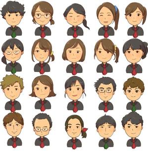 結木 (yaruki17)さんの写真を元にスタッフ2名（男女）の似顔絵作成（名刺やパンフで使用します）への提案