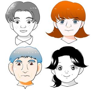 Paint2018 (TasogareNinjya)さんの写真を元にスタッフ2名（男女）の似顔絵作成（名刺やパンフで使用します）への提案