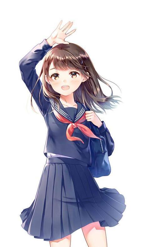 セーラー服姿の女子中学生のイラスト制作の依頼 外注 イラスト制作の仕事 副業 クラウドソーシング ランサーズ Id 246