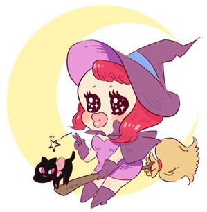 ユン助 (chimixoxoxo)さんのショップのイメージキャラになるイラスト  マダムなかわ怖いまつ毛のバチバチな魔女への提案
