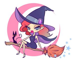 藤原 (takami86)さんのショップのイメージキャラになるイラスト  マダムなかわ怖いまつ毛のバチバチな魔女への提案