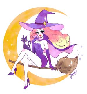 StudioYuka ()さんのショップのイメージキャラになるイラスト  マダムなかわ怖いまつ毛のバチバチな魔女への提案