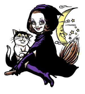 アビー (parlor_boy)さんのショップのイメージキャラになるイラスト  マダムなかわ怖いまつ毛のバチバチな魔女への提案