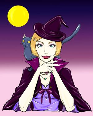 AZUMI (kerokerokaeru176)さんのショップのイメージキャラになるイラスト  マダムなかわ怖いまつ毛のバチバチな魔女への提案