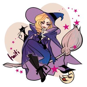 amasawa mai  (icco_410)さんのショップのイメージキャラになるイラスト  マダムなかわ怖いまつ毛のバチバチな魔女への提案