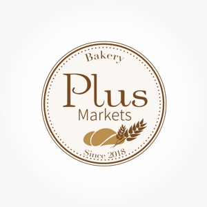 marineko (marineko1102)さんのパン屋事業 屋号「Plus Markets」のロゴ作成への提案