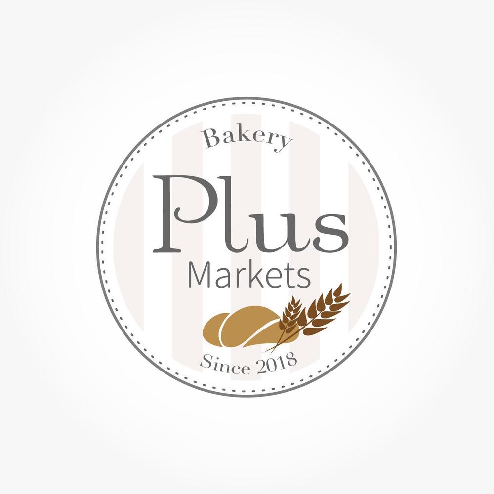 パン屋事業 屋号「Plus Markets」のロゴ作成