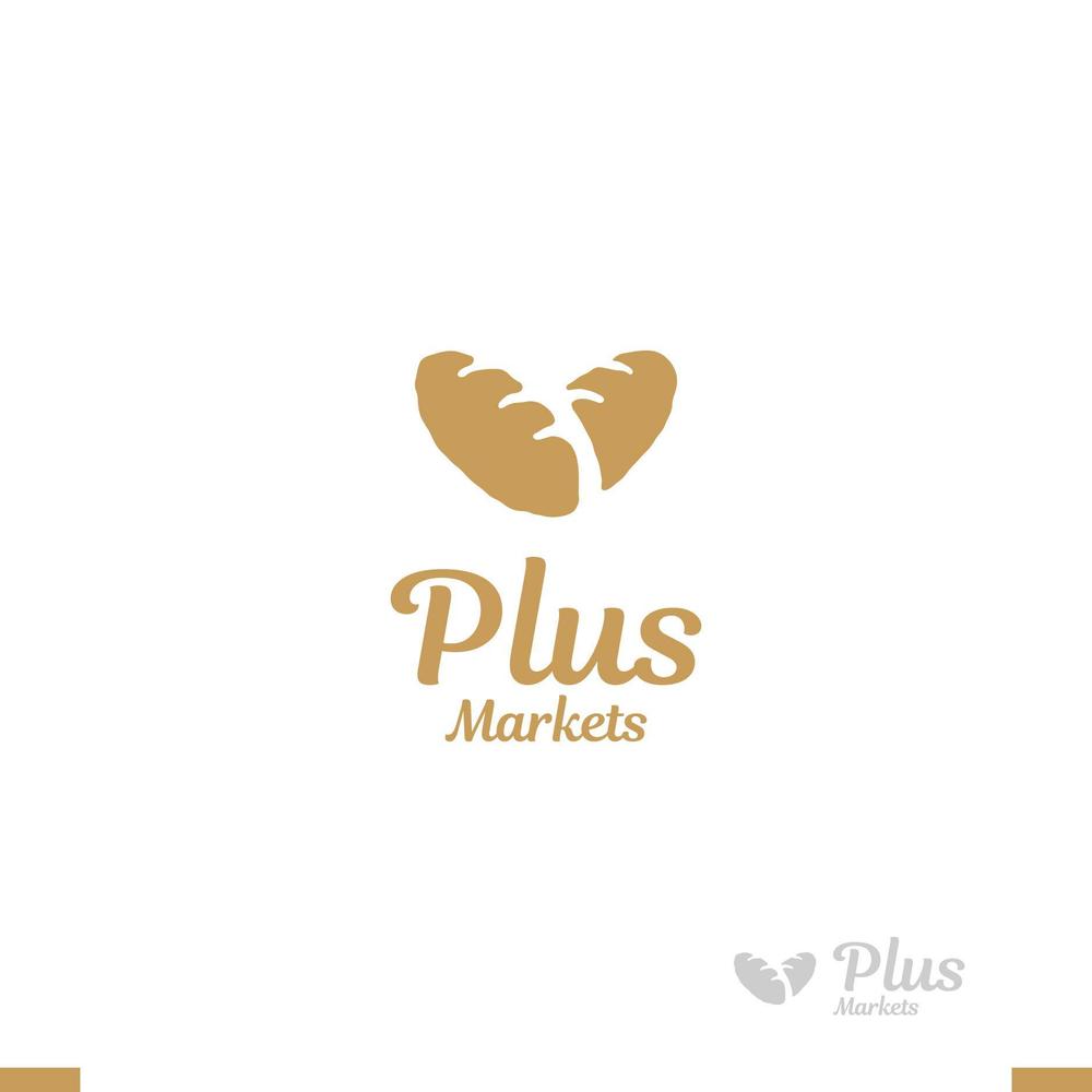 パン屋事業 屋号「Plus Markets」のロゴ作成