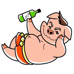 ブージャム (boojum)さんの＜飲食店＞　韓国料理専門店用の 豚+マッコリ キャラクターデザインへの提案