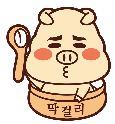 NonnoDesignLabo 片岡希 (NozomiKataoka)さんの＜飲食店＞　韓国料理専門店用の 豚+マッコリ キャラクターデザインへの提案