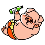 ブージャム (boojum)さんの＜飲食店＞　韓国料理専門店用の 豚+マッコリ キャラクターデザインへの提案