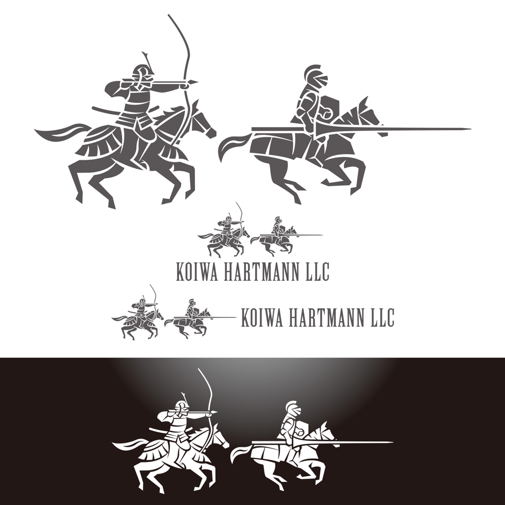 企業キャラクターのデザイン(鎌倉武士風、中世の騎士風)