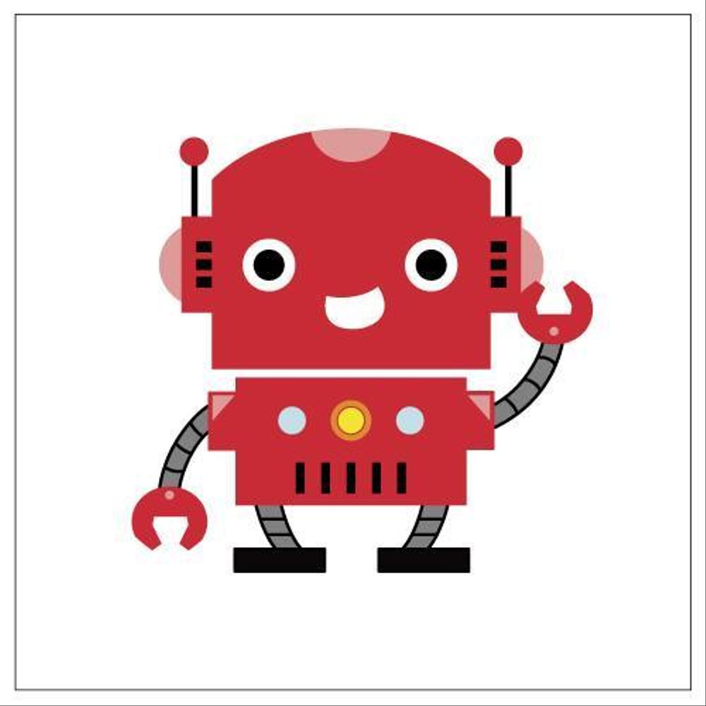 ちょっとレトロなロボットのキャラクター看板_001.jpg