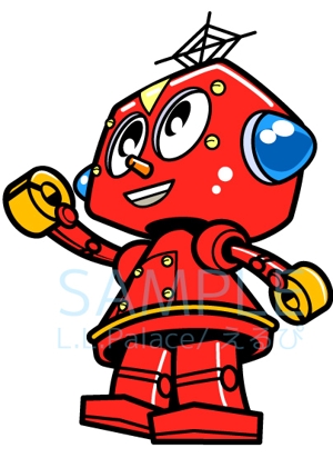 株式会社エルエルパレス／岩気裕司 (elpiy)さんのちょっとレトロなロボットのキャラクター看板への提案