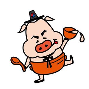 lu01 (lu01)さんの＜飲食店＞　韓国料理専門店用の 豚+マッコリ キャラクターデザインへの提案
