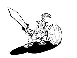 デンショバト (yatugasira)さんのキャラデザイン「ハムスター騎士」への提案
