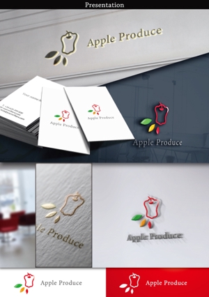 hayate_design ()さんのアマゾン出品店舗名「アップルプロデュース」のロゴデザインへの提案