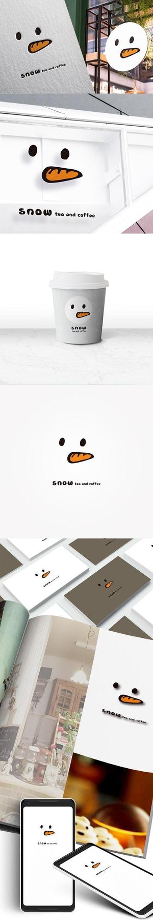 kino (labokino)さんのカフェ「snow tea and coffee」または「snow」 のロゴへの提案