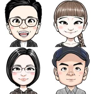 佐藤ダイン (koyuki69)さんの全身含む似顔絵　３人まとめて　院長真ん中両サイドにスタッフへの提案