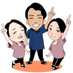 井上杏 (inoue_an)さんの全身含む似顔絵　３人まとめて　院長真ん中両サイドにスタッフへの提案