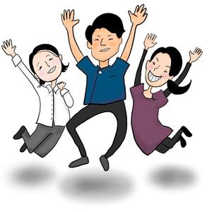 Saya (Saya3)さんの全身含む似顔絵　３人まとめて　院長真ん中両サイドにスタッフへの提案