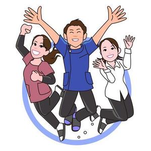 ima_gogo (ima_gogo)さんの全身含む似顔絵　３人まとめて　院長真ん中両サイドにスタッフへの提案