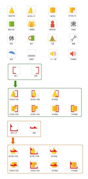 もっさんみいこ (mossanmiiko)さんの施設予約システムの予約状況アイコン製作への提案