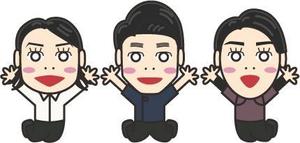 kikutsu (kikutsu)さんの全身含む似顔絵　３人まとめて　院長真ん中両サイドにスタッフへの提案