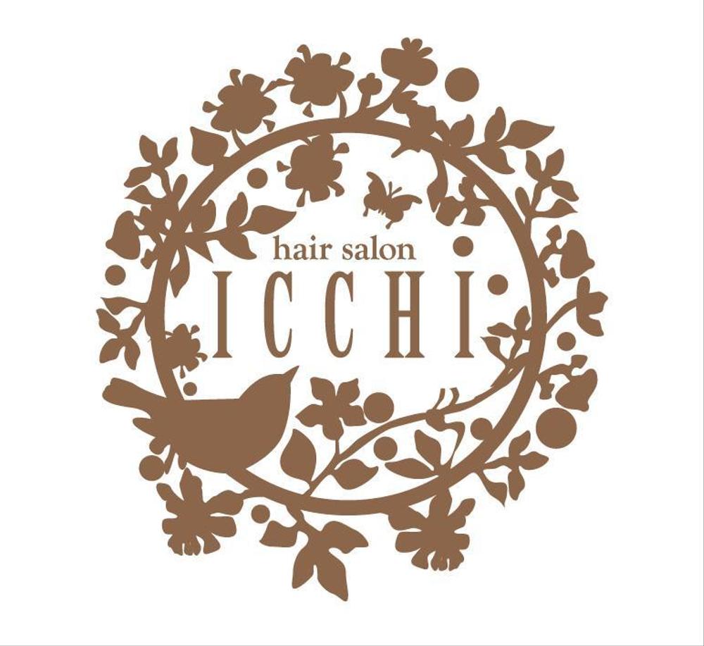 「hair salon ICCHI」のロゴ作成