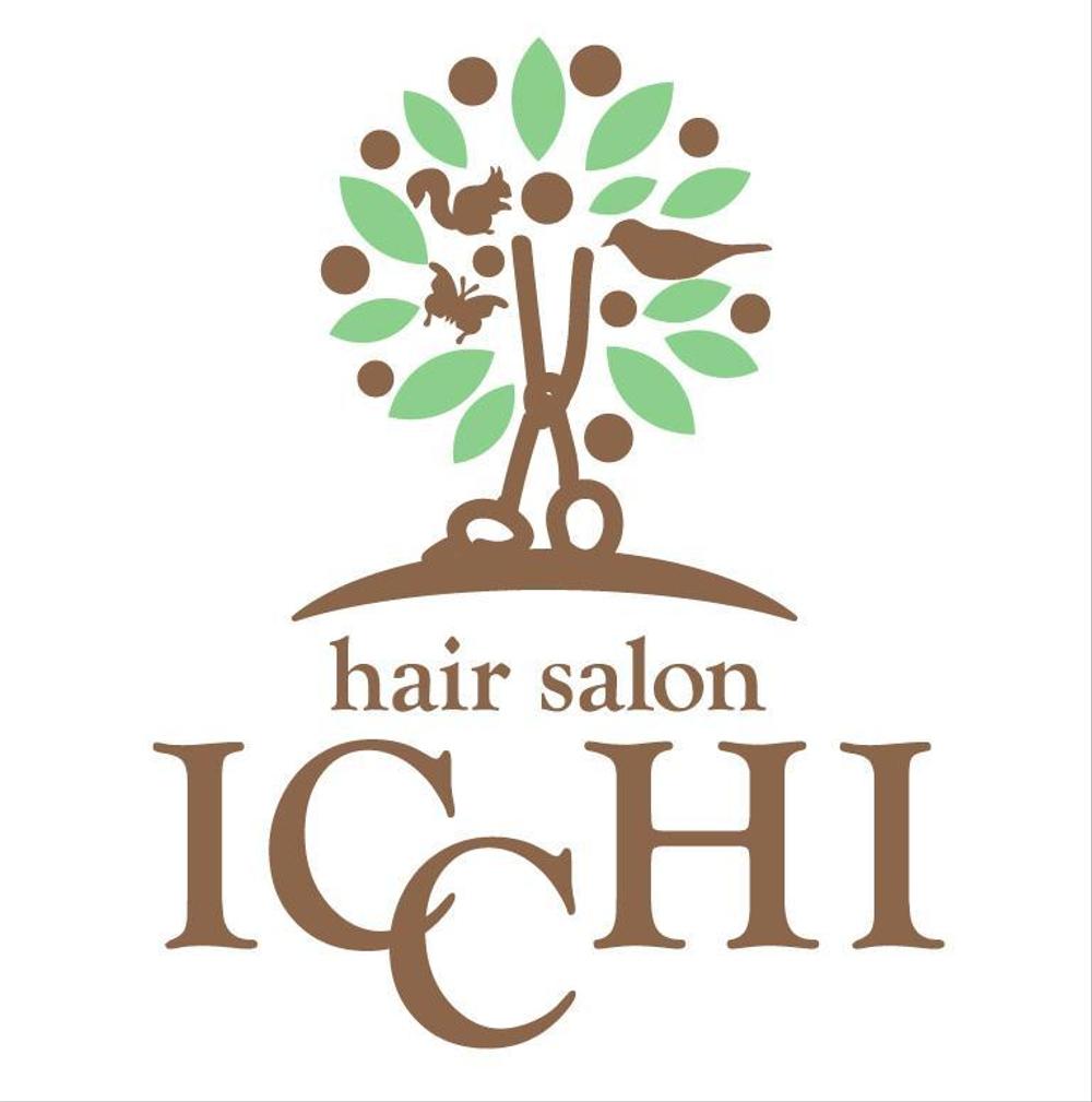 「hair salon ICCHI」のロゴ作成