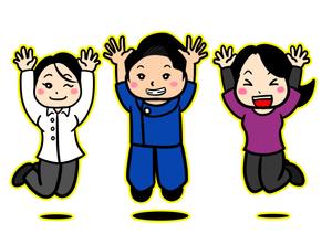 一般社団法人七色社 (nanairosya)さんの全身含む似顔絵　３人まとめて　院長真ん中両サイドにスタッフへの提案
