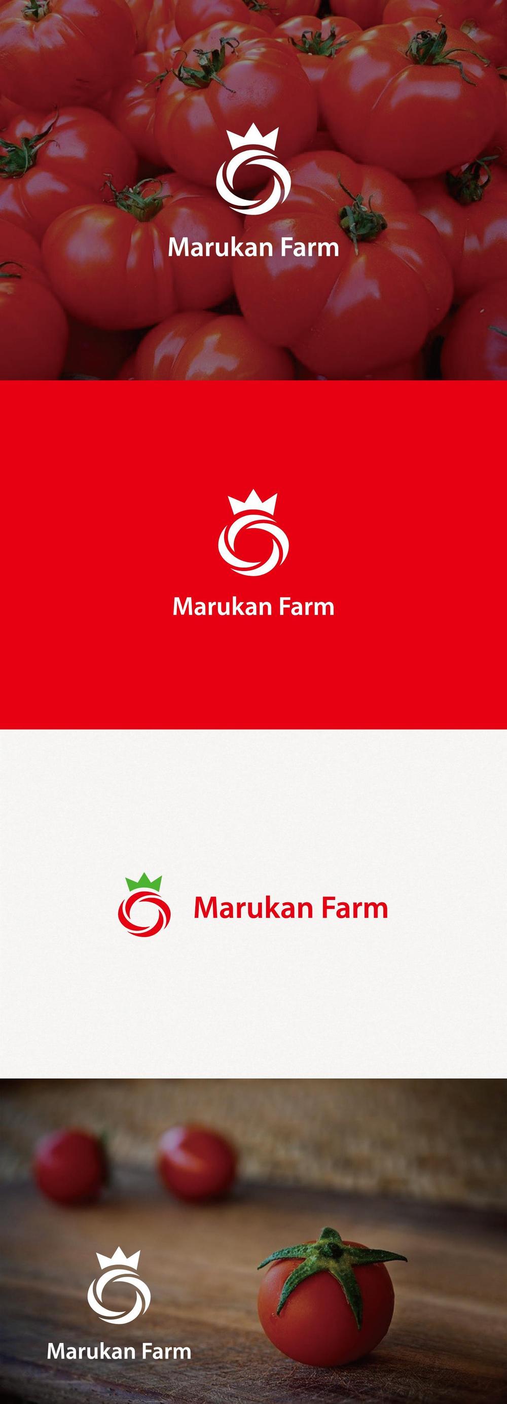トマトの化粧箱に貼るシール マルカン農園のロゴ