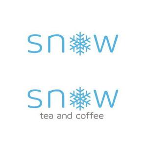 pin (pin_ke6o)さんのカフェ「snow tea and coffee」または「snow」 のロゴへの提案