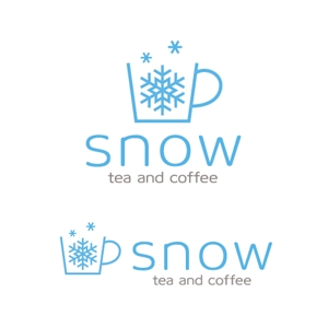 pin (pin_ke6o)さんのカフェ「snow tea and coffee」または「snow」 のロゴへの提案