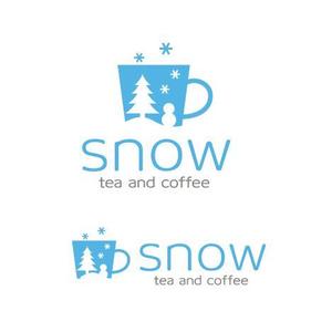 pin (pin_ke6o)さんのカフェ「snow tea and coffee」または「snow」 のロゴへの提案