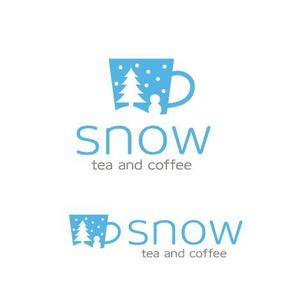 pin (pin_ke6o)さんのカフェ「snow tea and coffee」または「snow」 のロゴへの提案