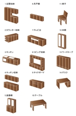 yamasana0604さんの家具の小さなイラスト（アイコン風）　15点への提案