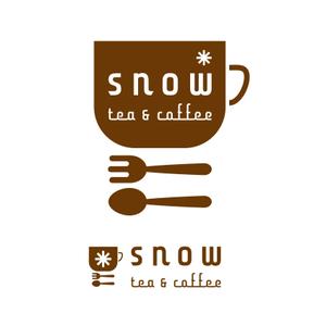 デザイン南極堂 (d-nankyokudo)さんのカフェ「snow tea and coffee」または「snow」 のロゴへの提案