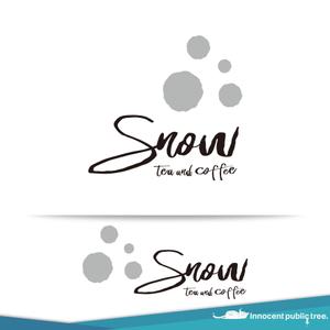 Innocent public tree (nekosu)さんのカフェ「snow tea and coffee」または「snow」 のロゴへの提案