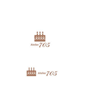 上忠 (uetyu)さんの【急募！】オーダーケーキと焼き菓子の工房「Atelier 705（アトリエ 705）」のロゴへの提案