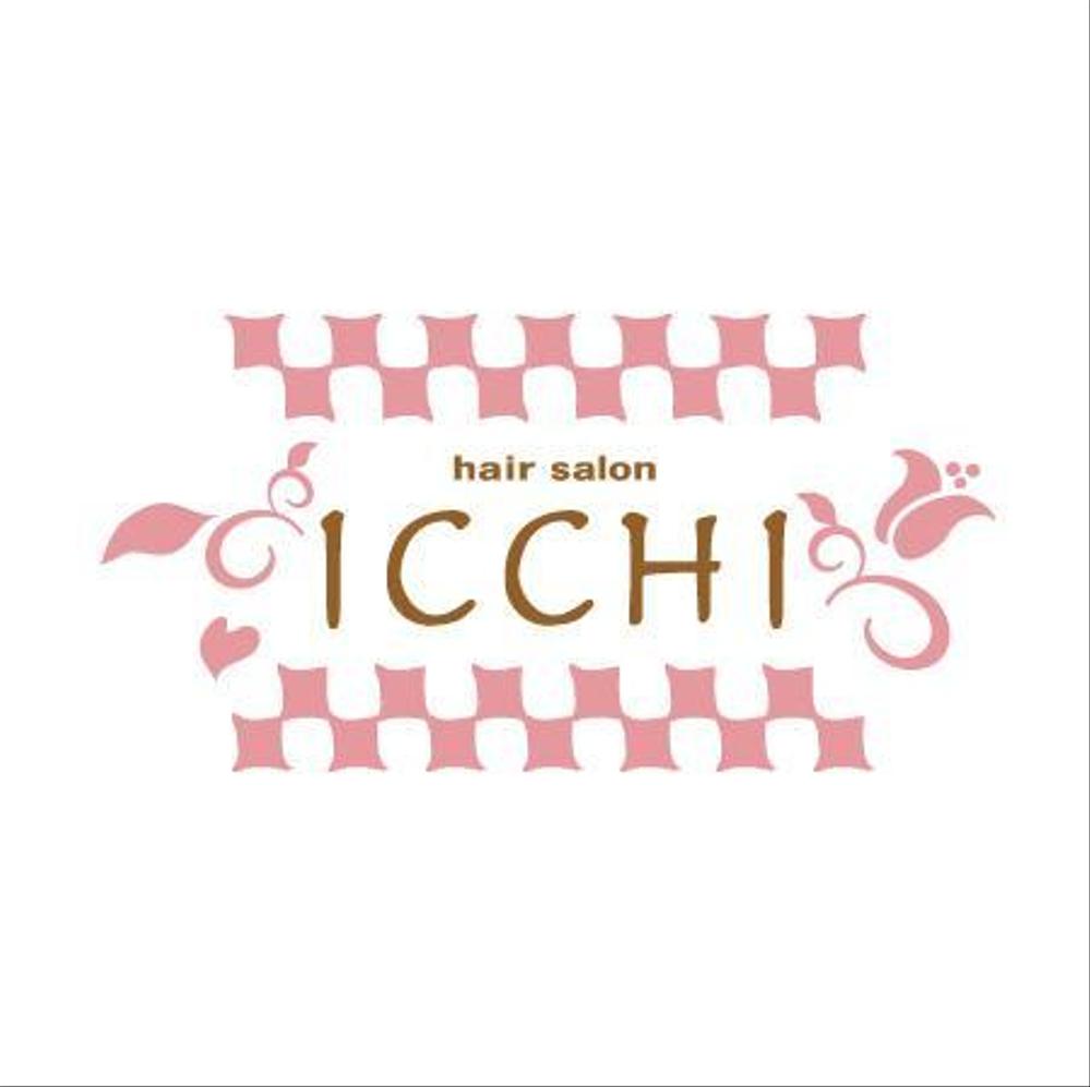 「hair salon ICCHI」のロゴ作成