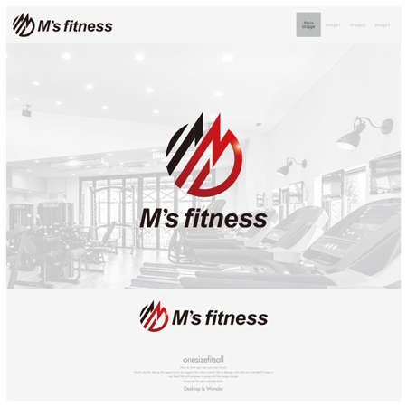onesize fit’s all (onesizefitsall)さんのフィットネスジム「M's fitness」のロゴマークへの提案