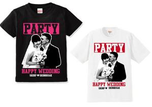 nico design (RyojiYokota)さんの[ロックフェスTシャツ風デザインを希望] 結婚式二次会で新郎新婦が着用する Tシャツ（衣装）のデザインへの提案