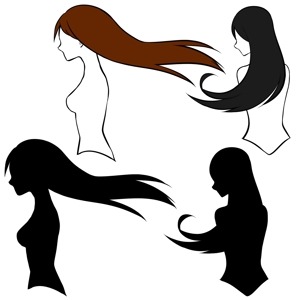 よしはら　あきこ (hibarira)さんの髪を流している女性のイラストへの提案